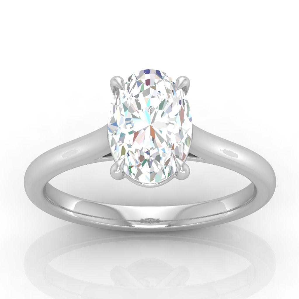 2ct Oval Solitaire ring Engagement ring 14ktGold ring Silver ring