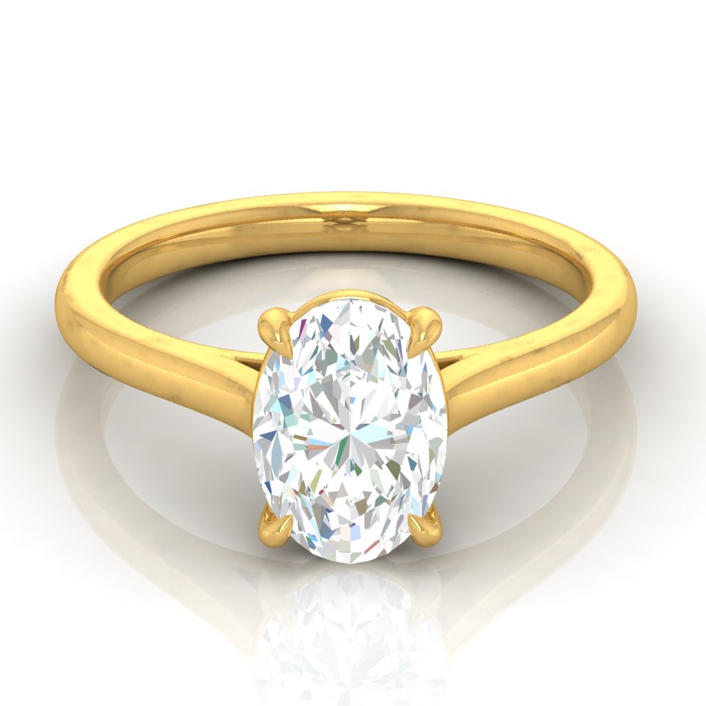 2ct Oval Solitaire ring Engagement ring 14ktGold ring Silver ring