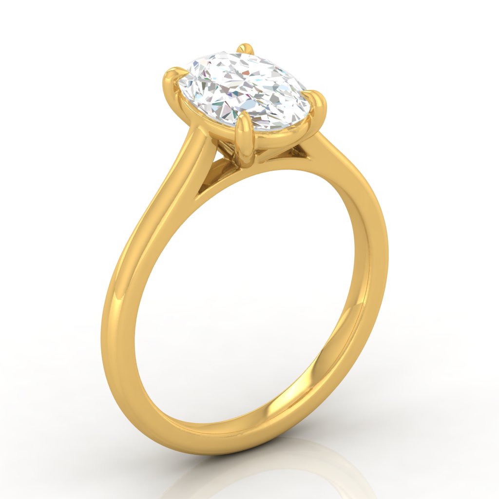 2ct Oval Solitaire ring Engagement ring 14ktGold ring Silver ring