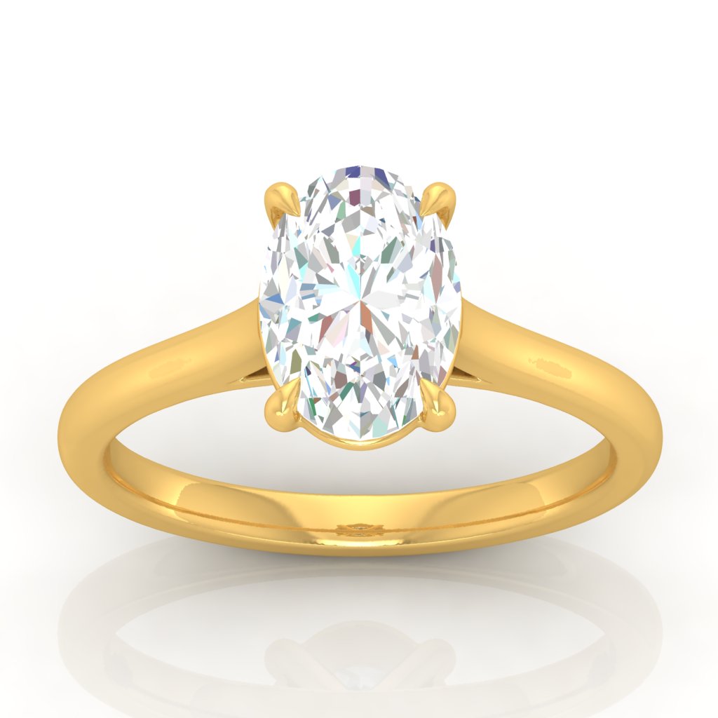 2ct Oval Solitaire ring Engagement ring 14ktGold ring Silver ring